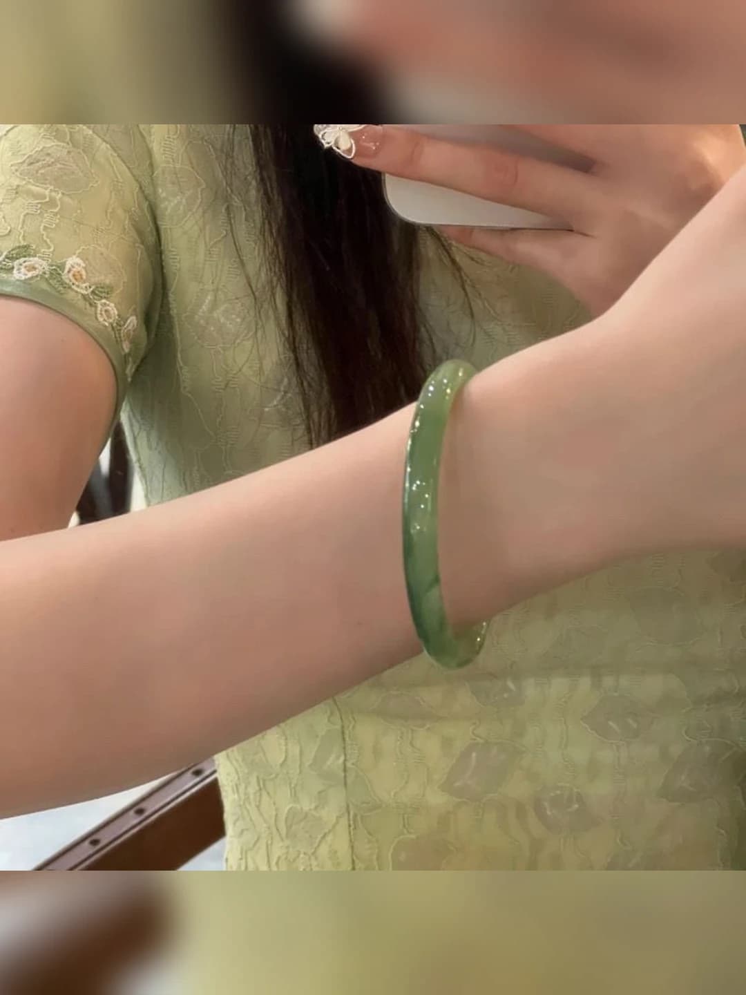 Chunky bangle, Green Tea, 58mm