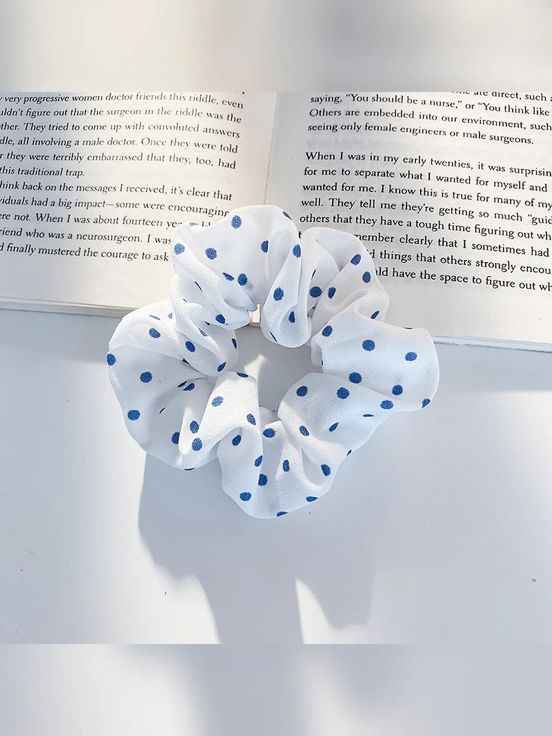 4# White with blue dots