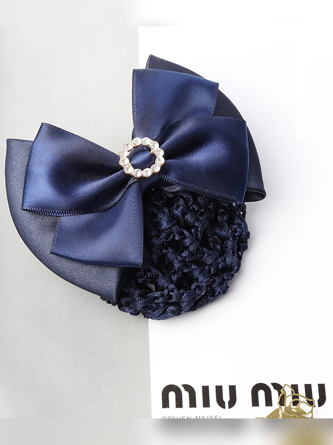 2-section, round stones, blue, blue mesh