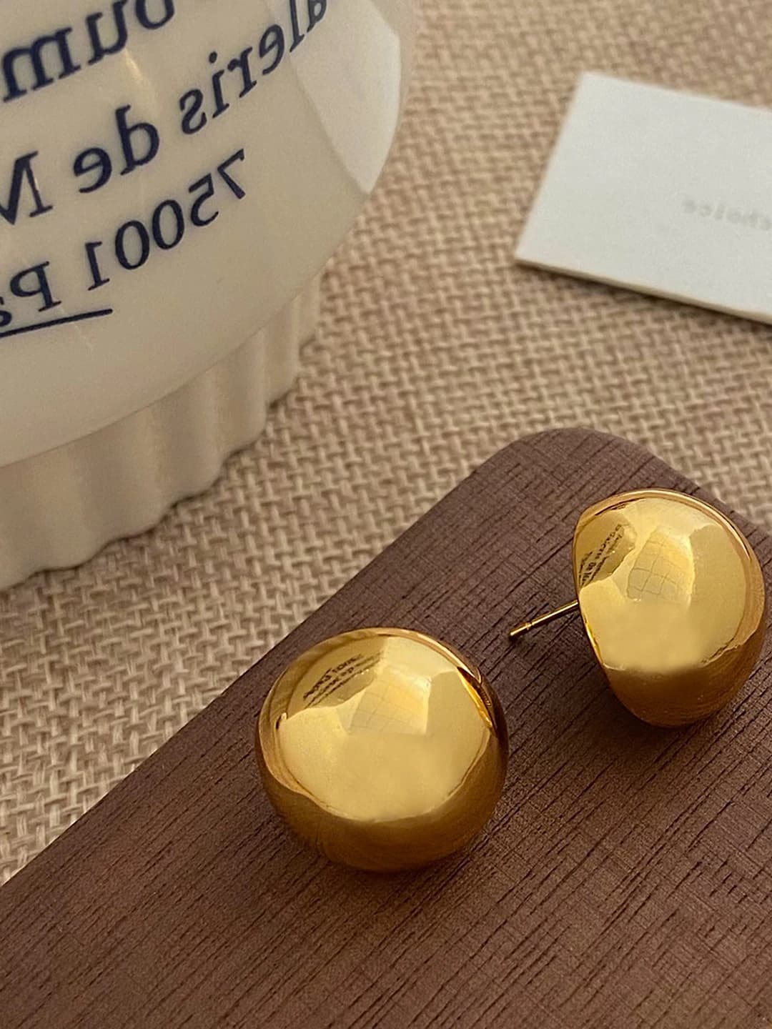Gold ball earrings