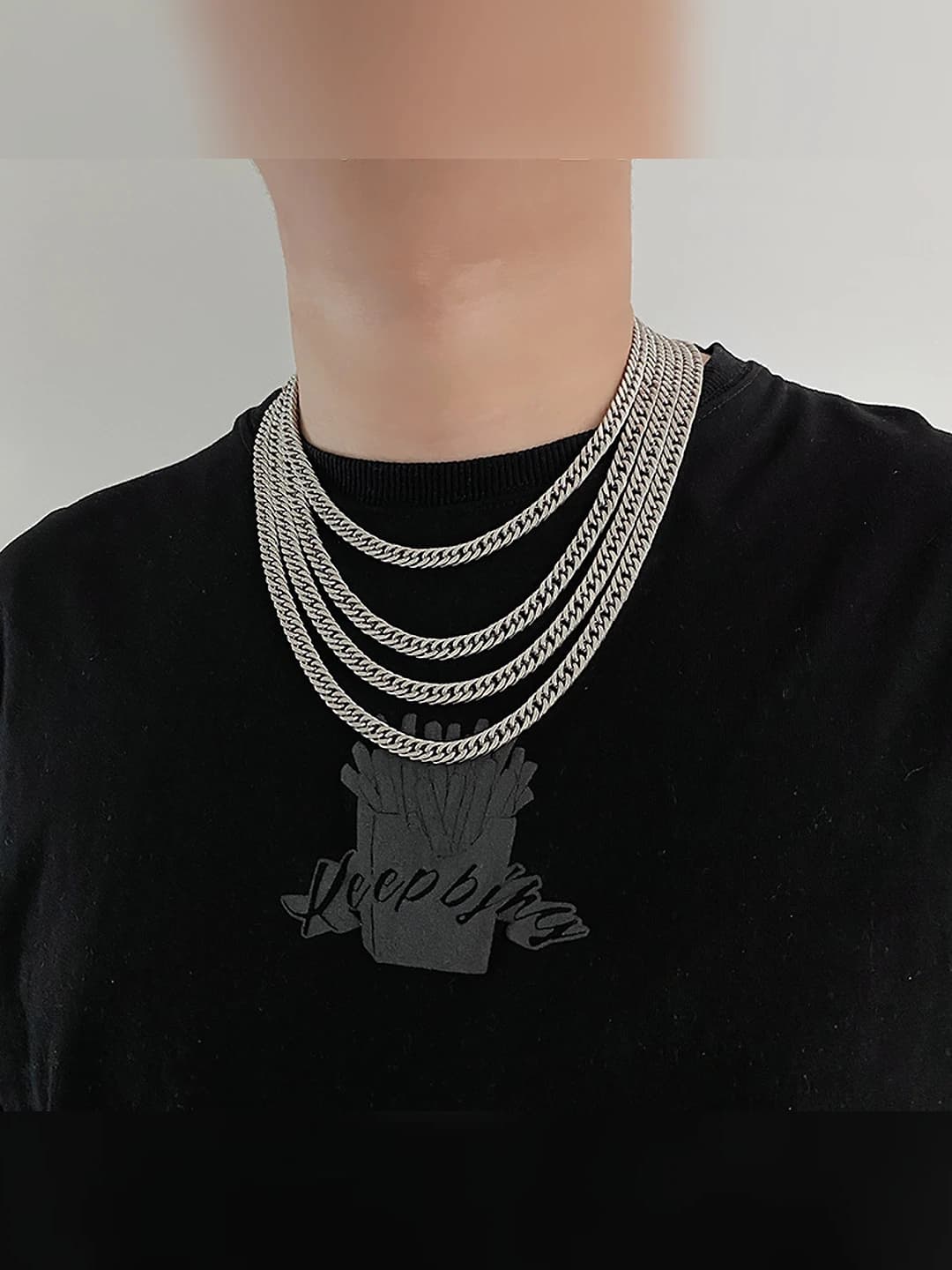 Erkaklar va ayollar uchun titan po'latdan hiphop uslubidagi Kubalik zanjir