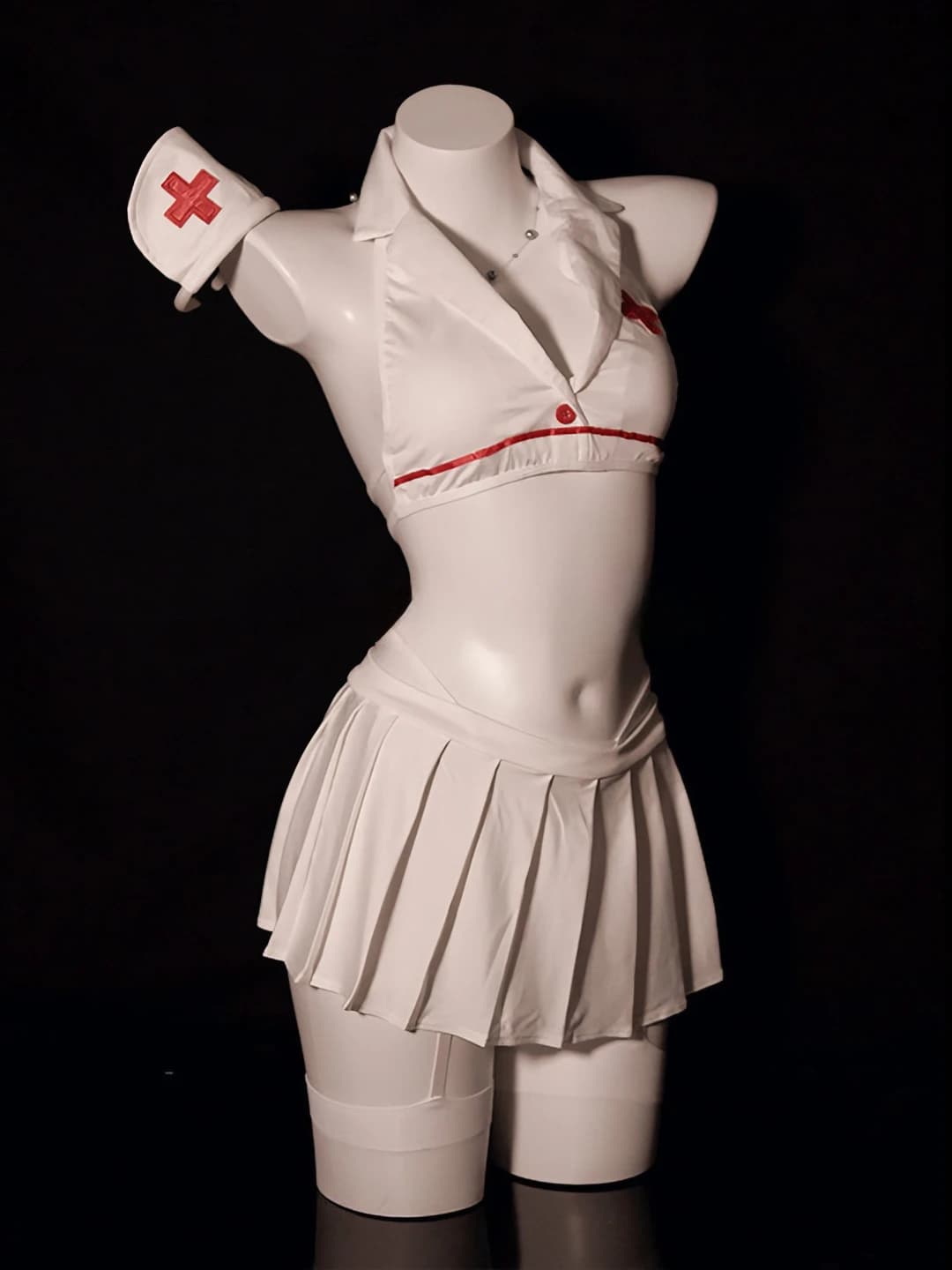 Women's nurse costume lingerie set, polyester fabric