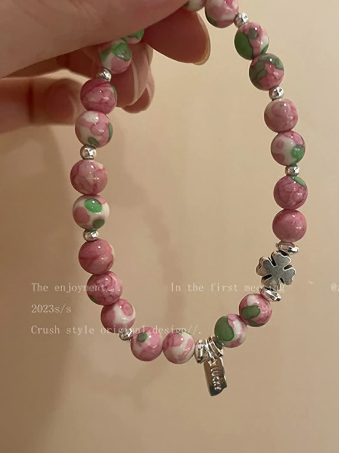 Sakura pink plate bracelet