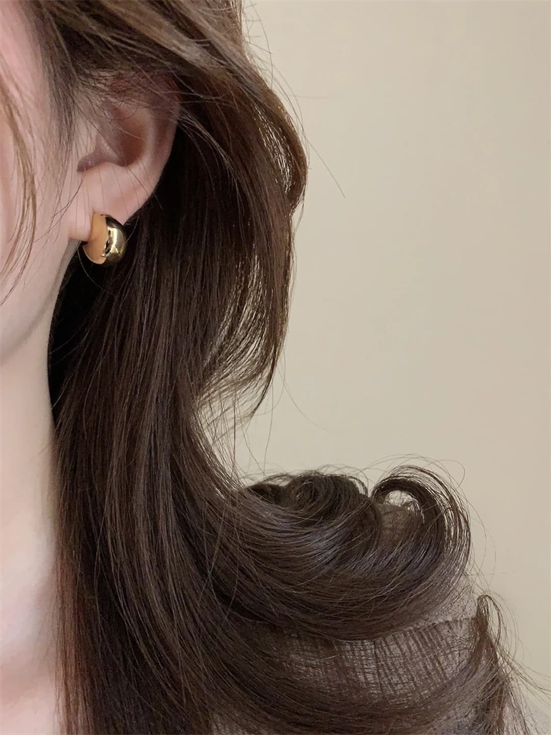 Gold stud earrings with ball - gold plated