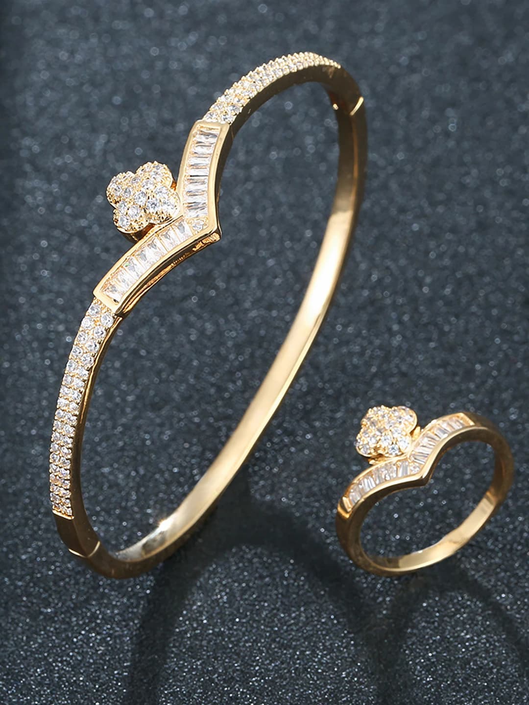 Women's Korean style set with zircon, simple and individual (set)