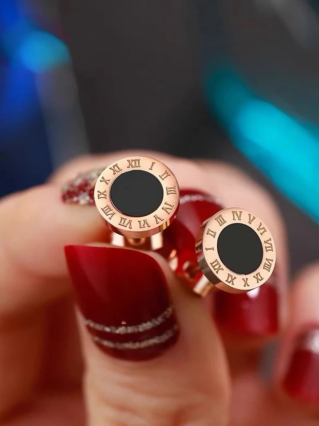 710 - 12mm римские, роз. золото, чёрный