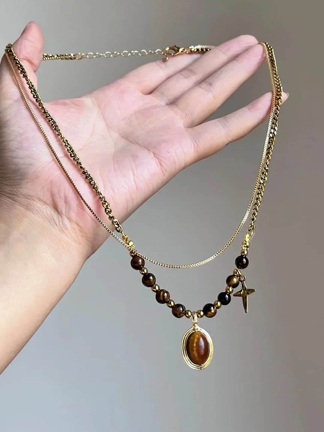 26# Necklace - Gold - Coffee