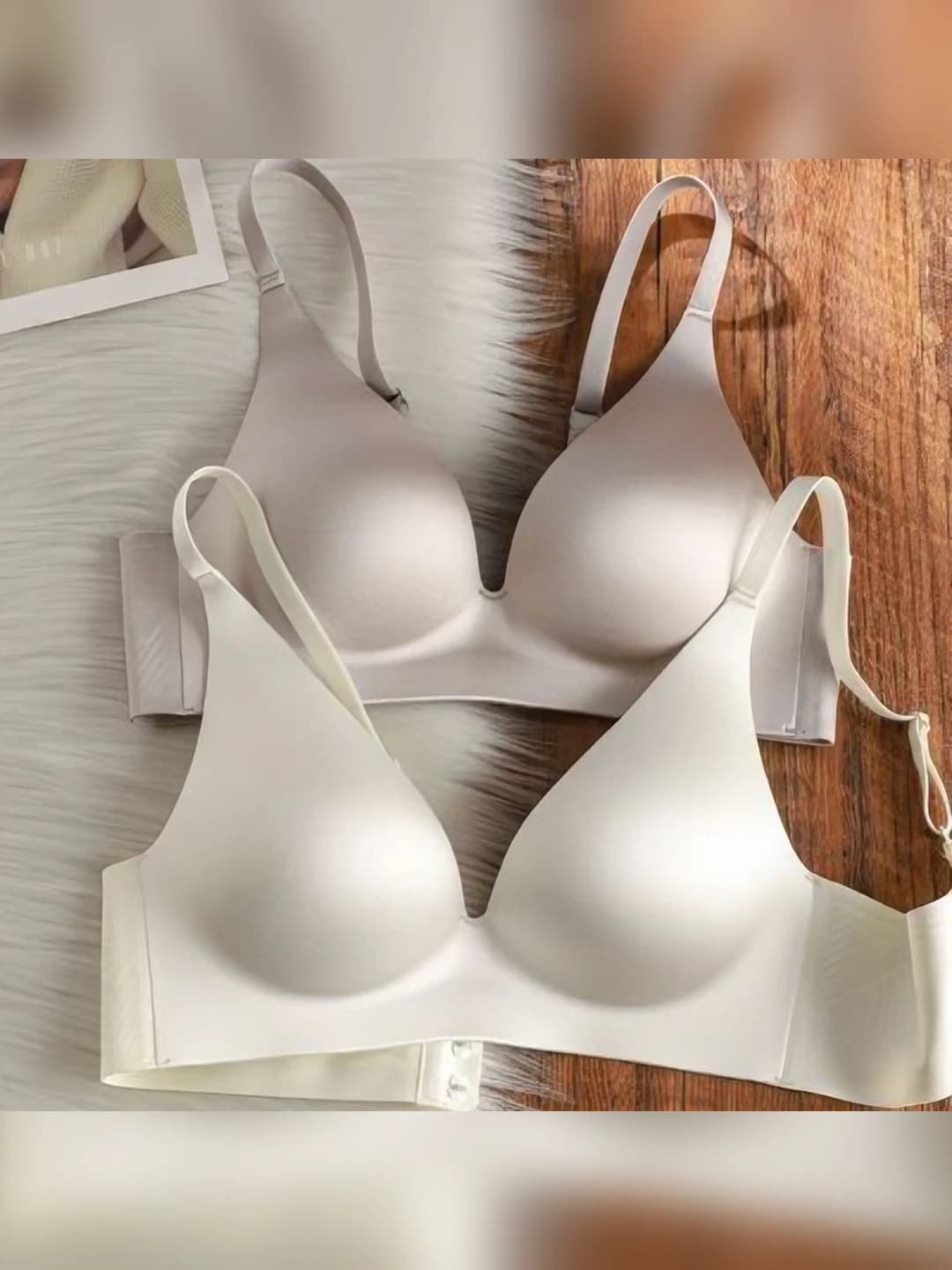 Women's seamless thin wireless bra: gathering, lifting, side fat control and sagging prevention