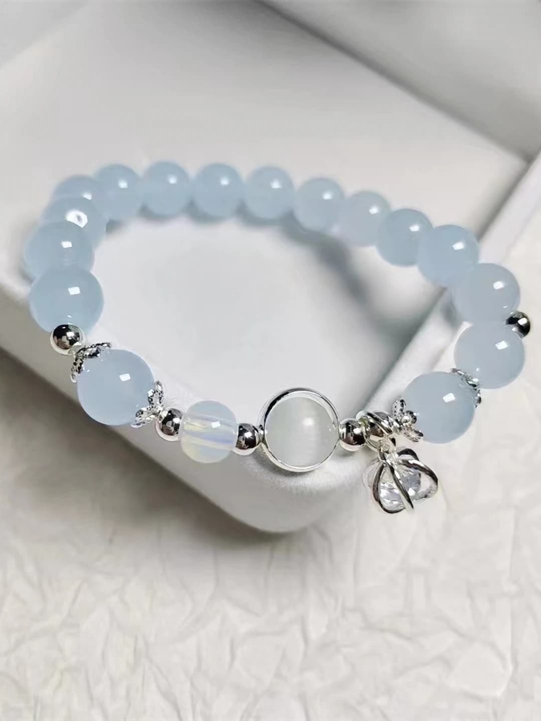 Sky blue natural cat's eye