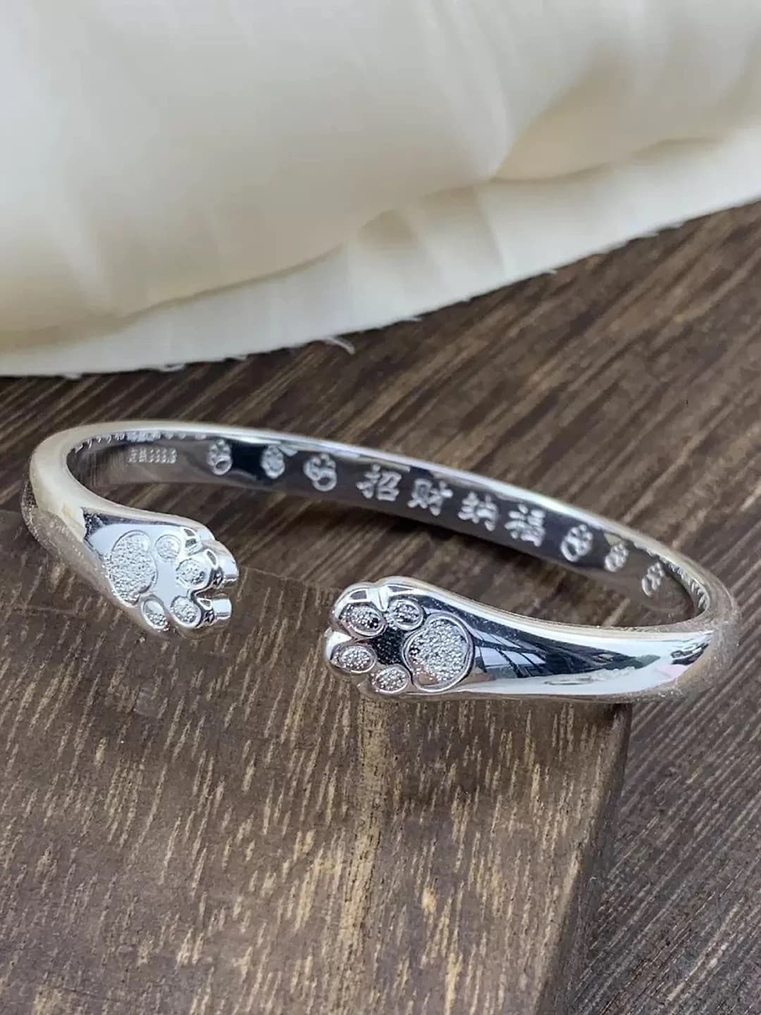 Wealth cat paw bracelet silver