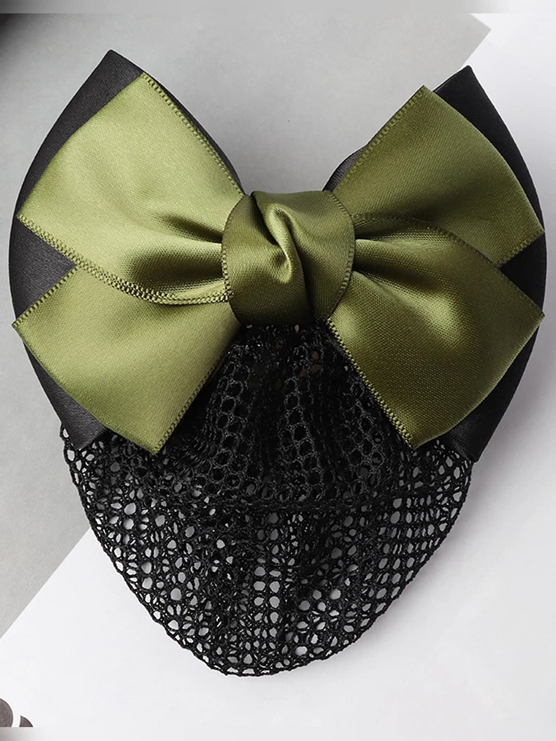 2-section, bow, army green, fine mesh