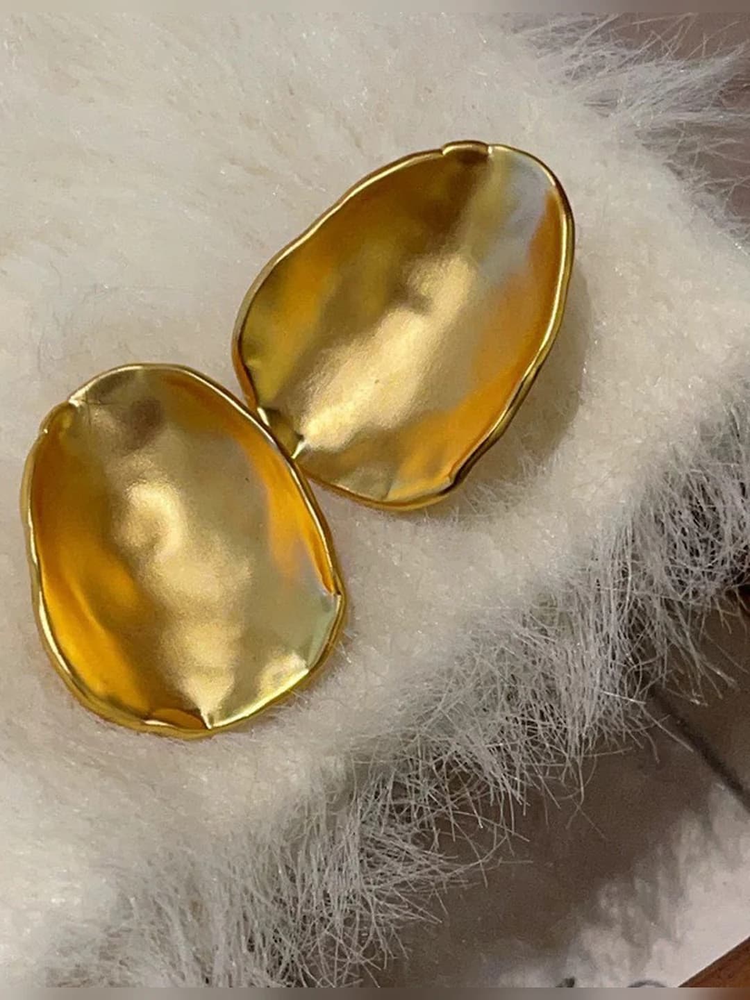 Gold matte stud earrings