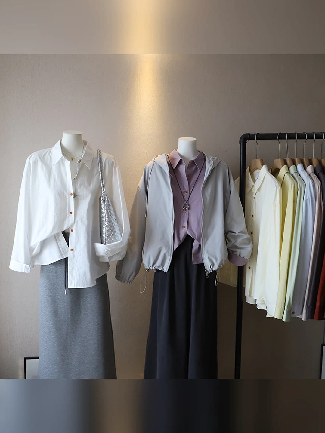 Women's 2026 autumn Korean style classic solid colour loose fit long sleeve shirt