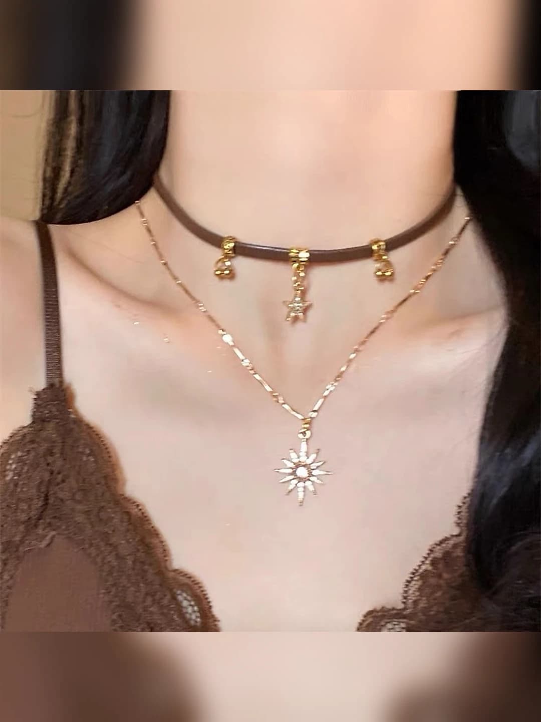 Sun and stars necklace