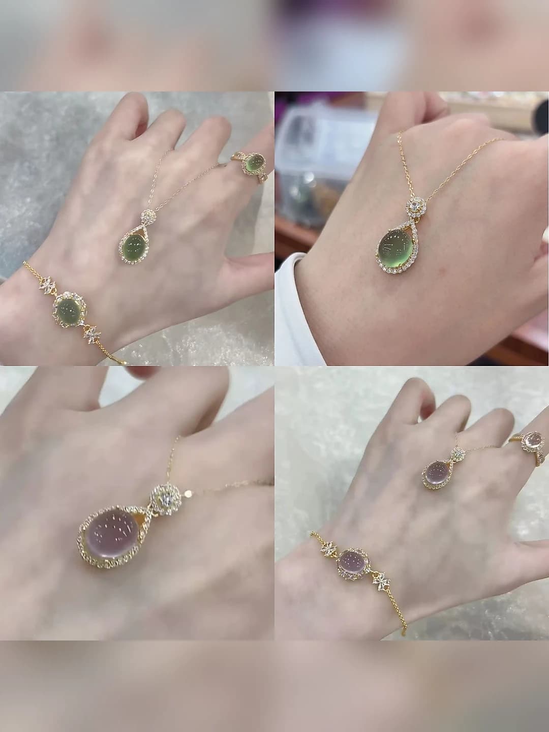 Women's teardrop pendant chain necklace in Korean style, light and elegant, for daily wear