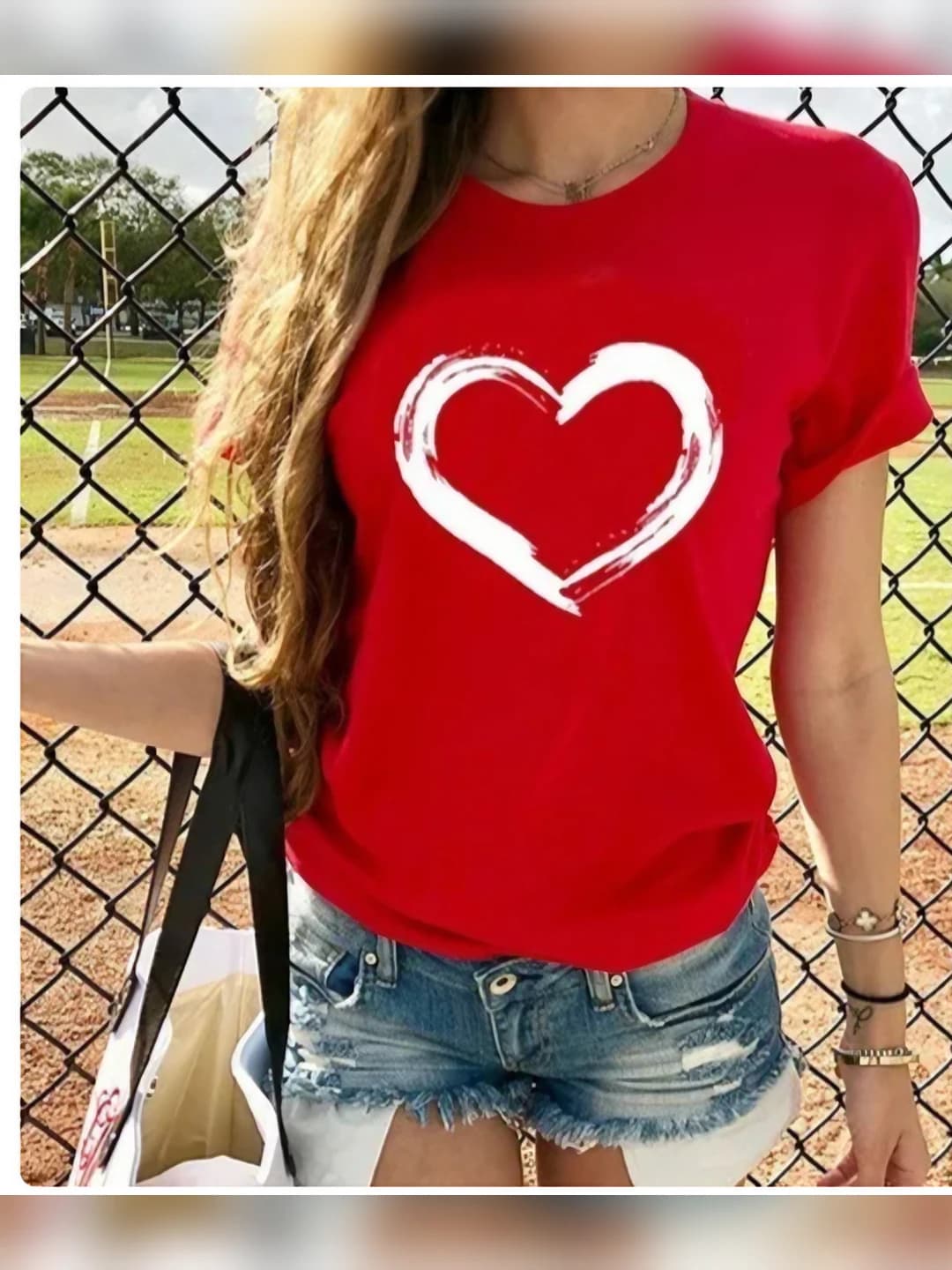 White heart red
