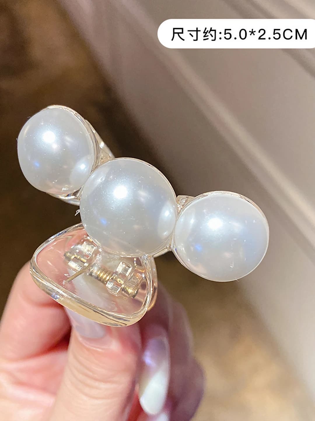 10# Three pearl small clip