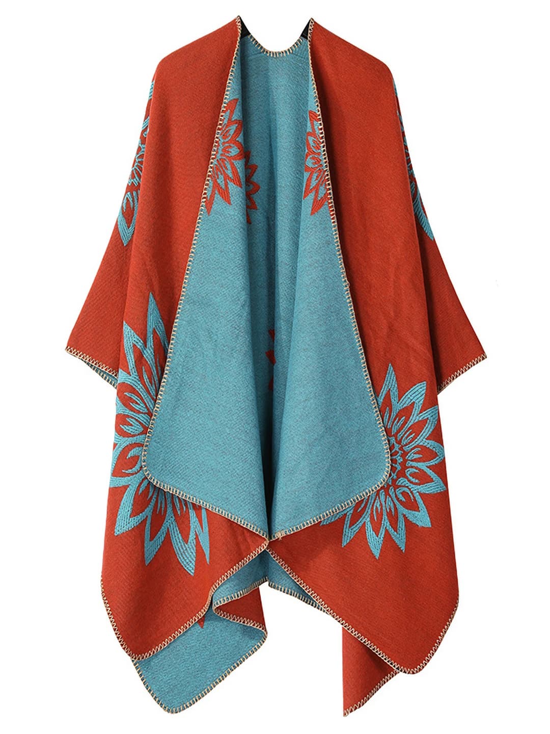 Sunflower - Orange-red light blue reversible