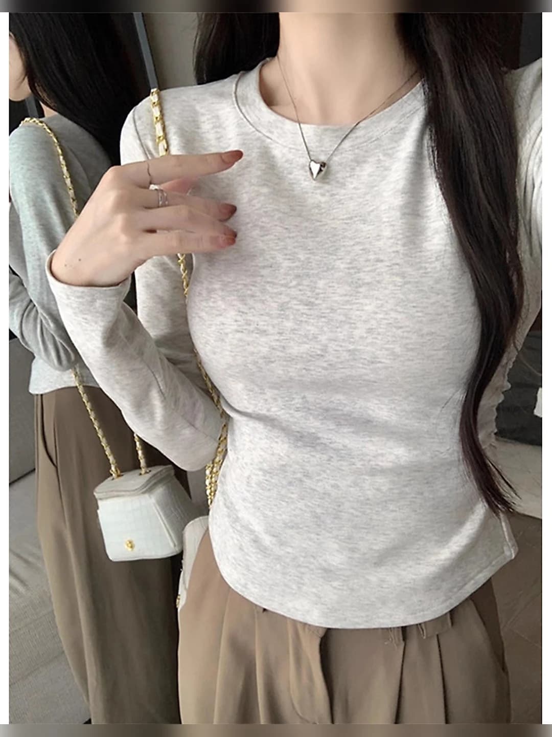 White floral grey (solid)
