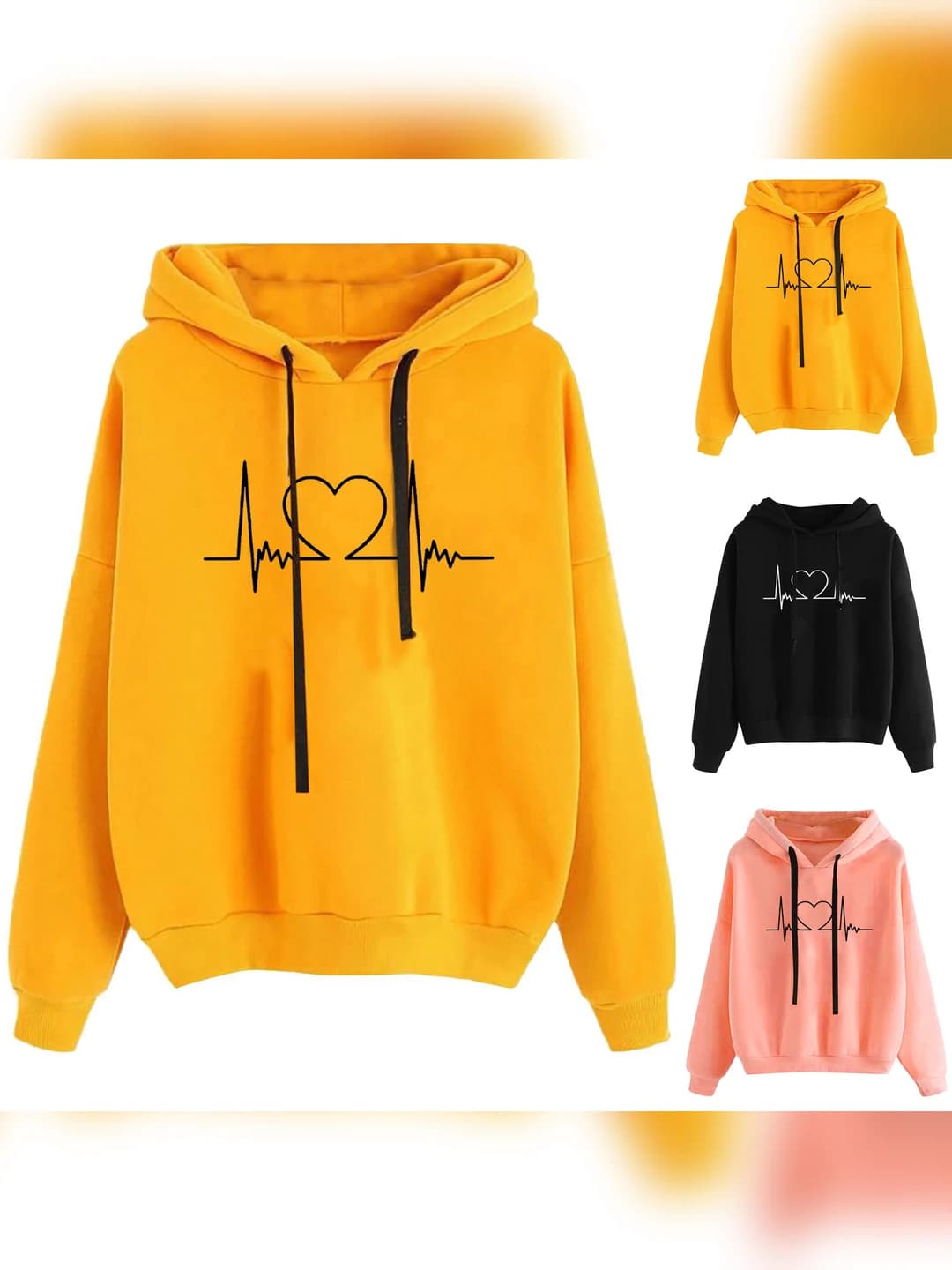 Women's printed hooded sweatshirt with long sleeves for autumn-winter 2026