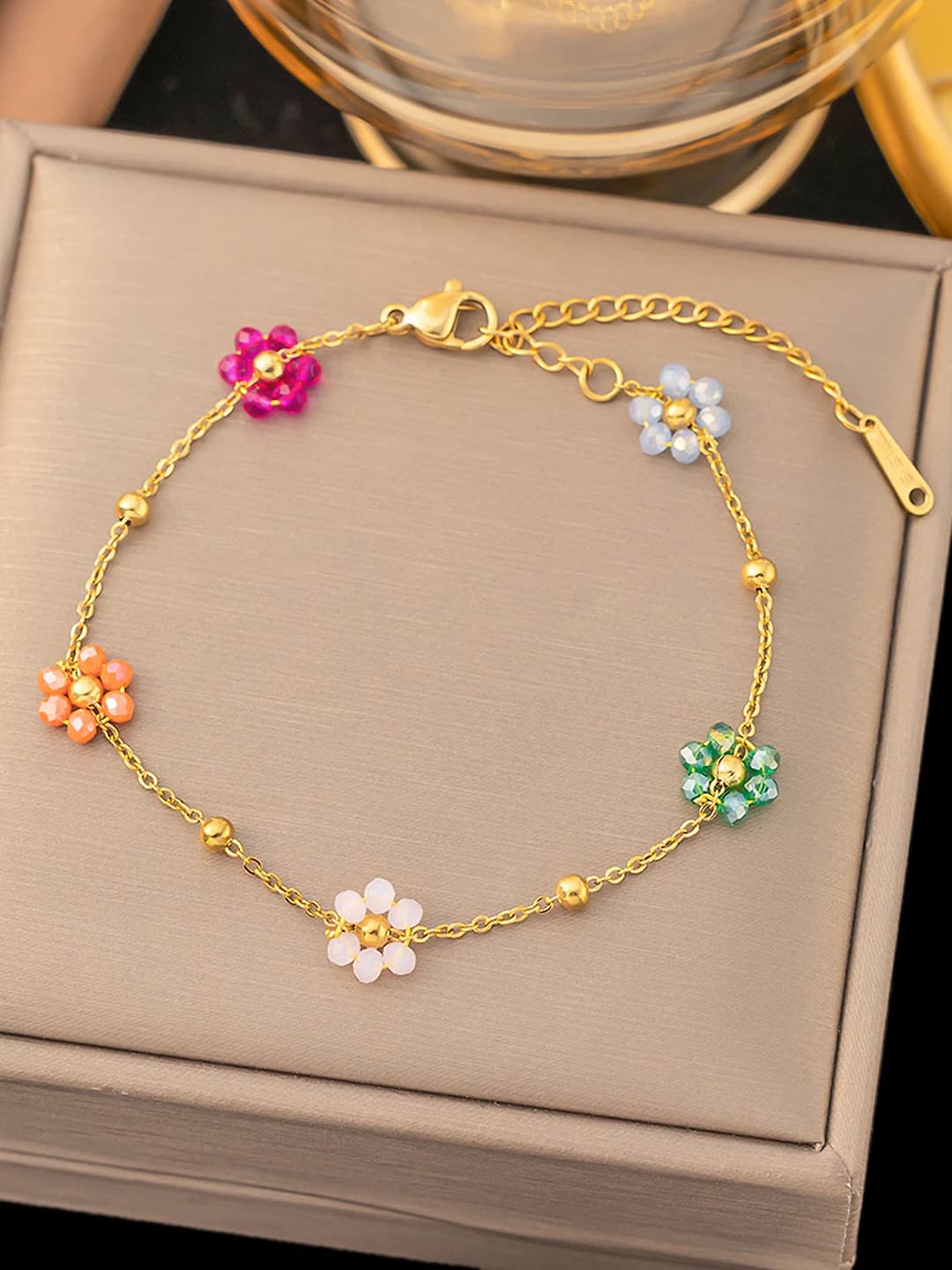 Gold floral bracelet
