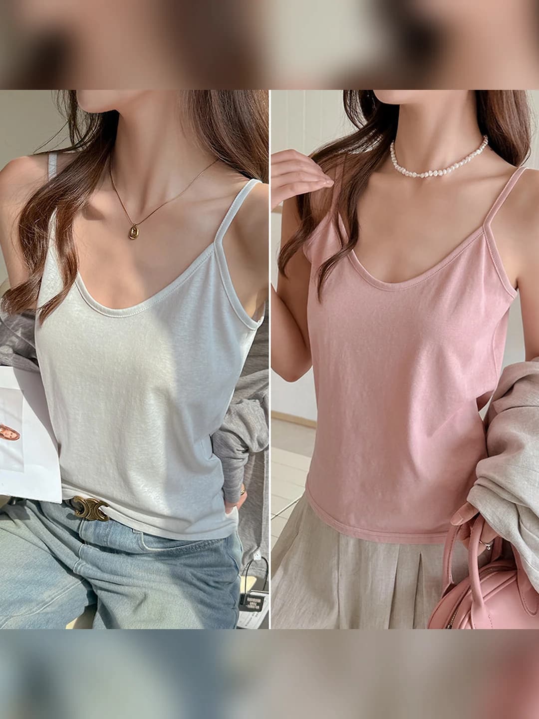 White + light pink, 2 pcs