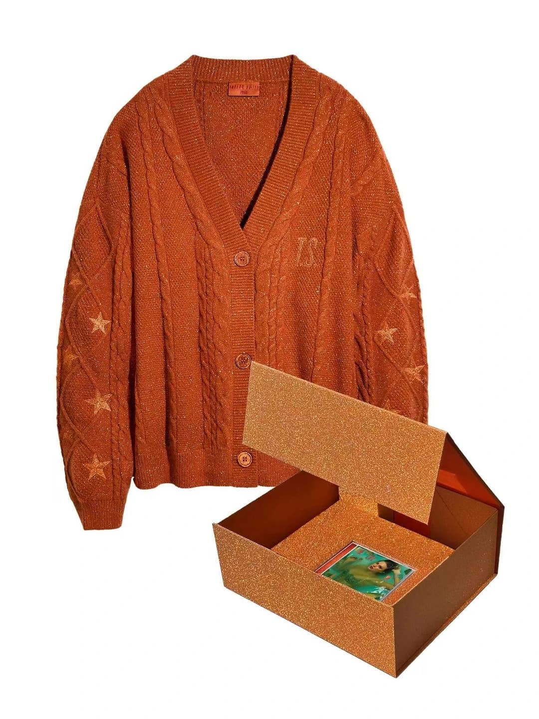 Women's 2026 spring-autumn knit cardigan, wool, V-neck, long sleeve, loose fit, embroidered, solid colour