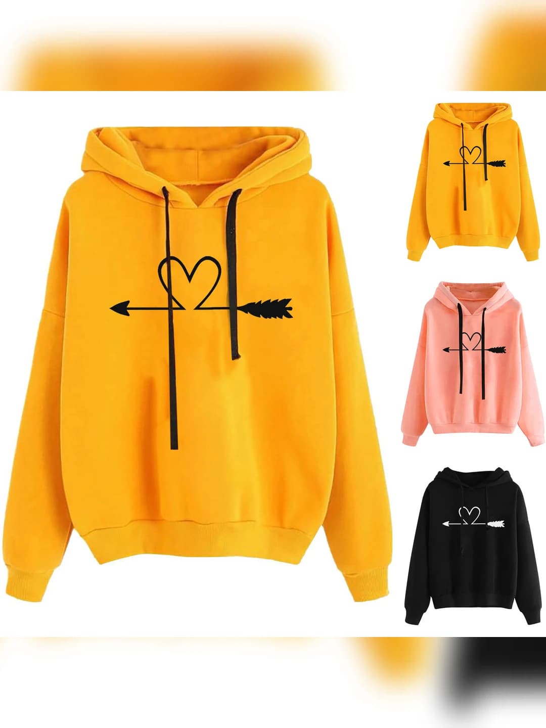 Women's printed loose fit long sleeve V-neck sweatshirt for autumn-winter 2026