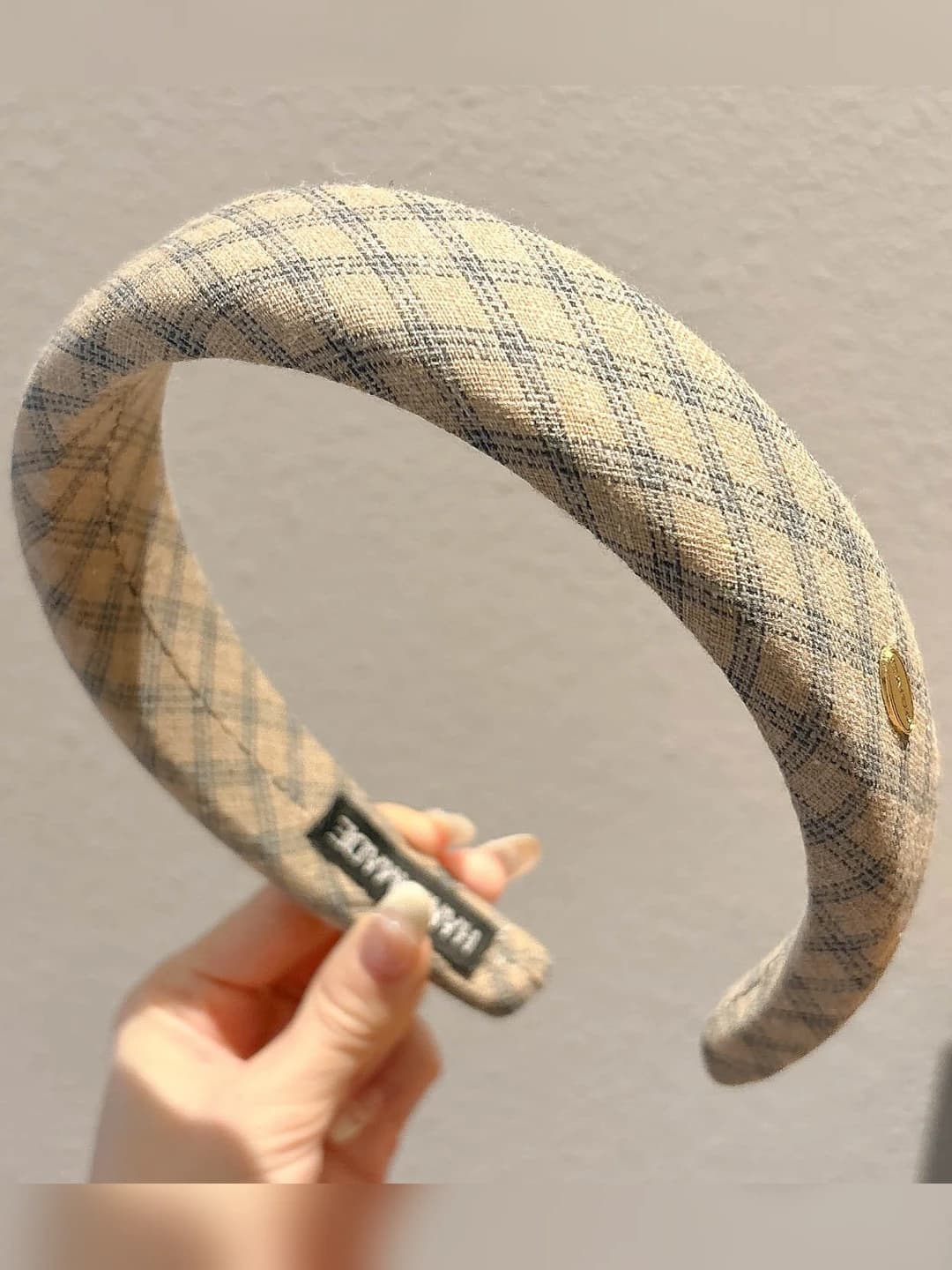 1# Khaki plaid - width ~3 cm