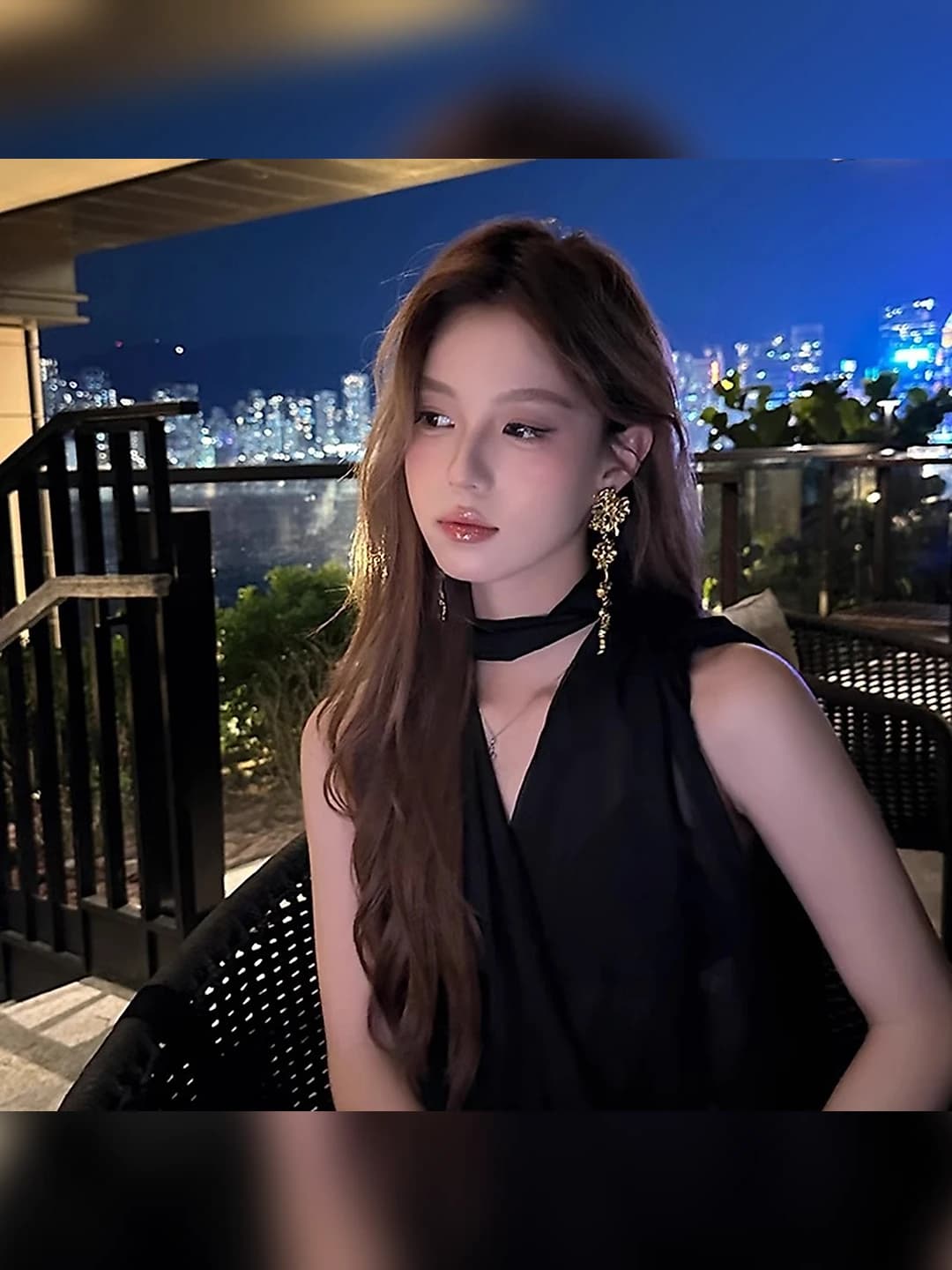 Gold stud earrings