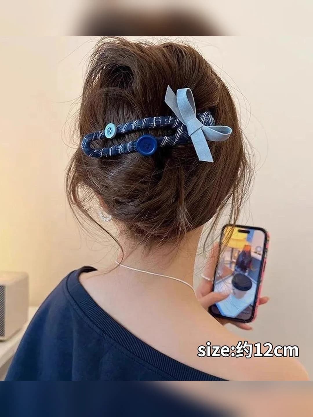 5# Blue bow clip