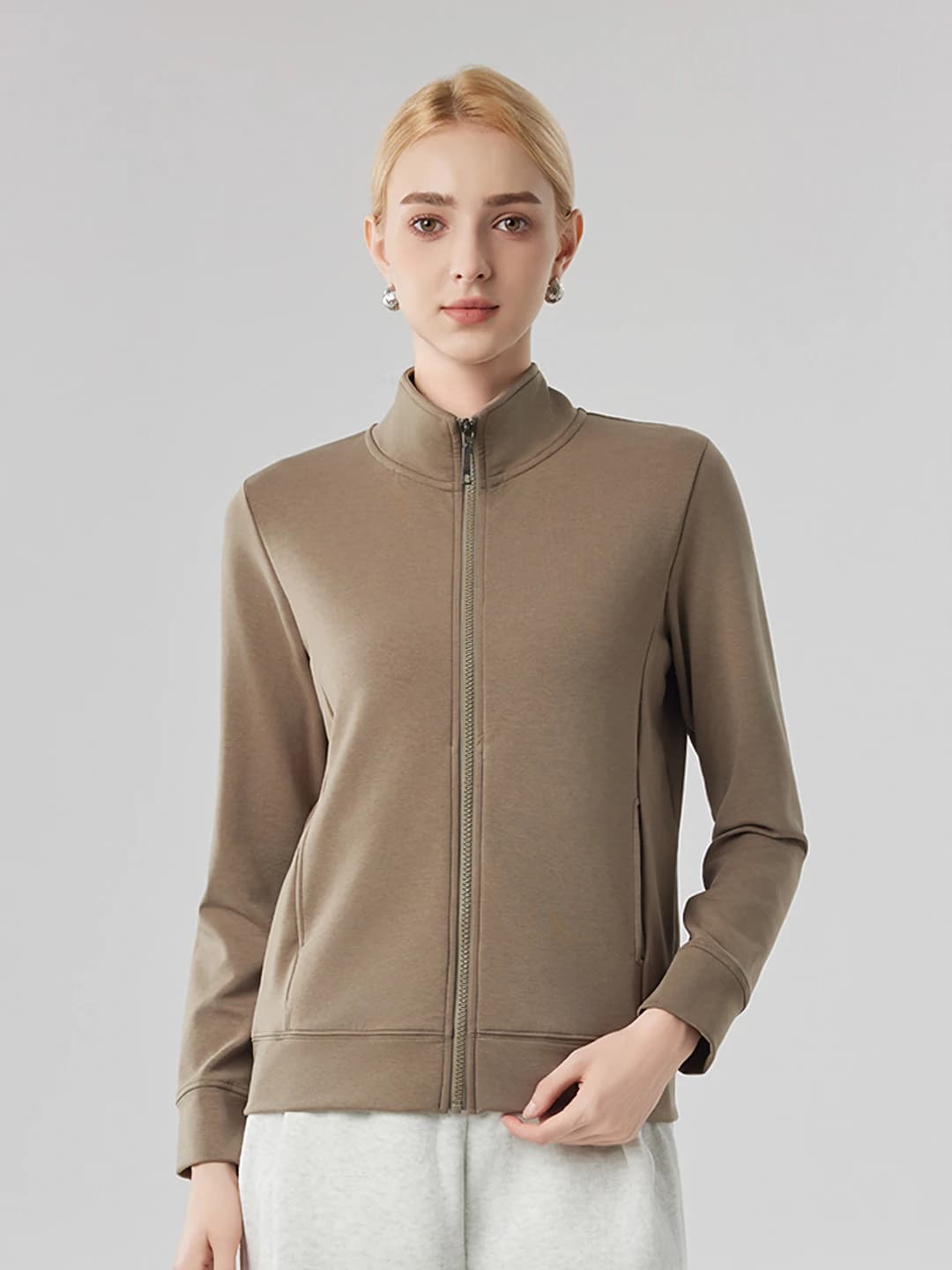 Stand collar jacket [Army green]
