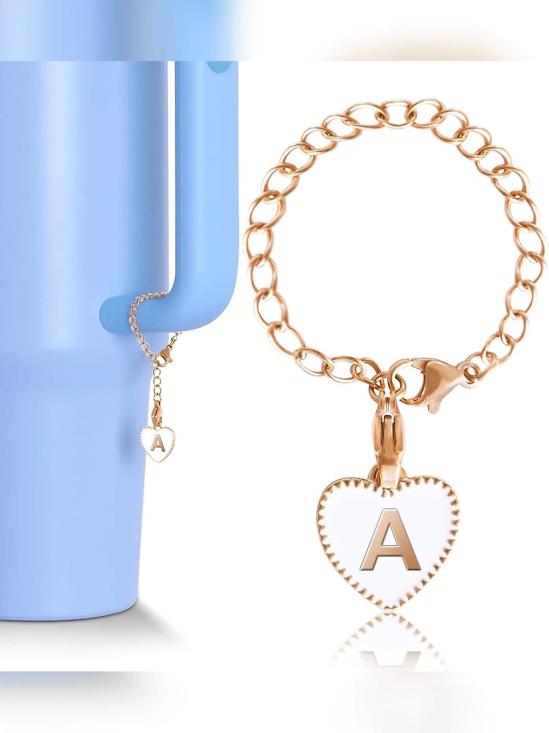 Decorative accessory for water bottle handle with letters and numbers