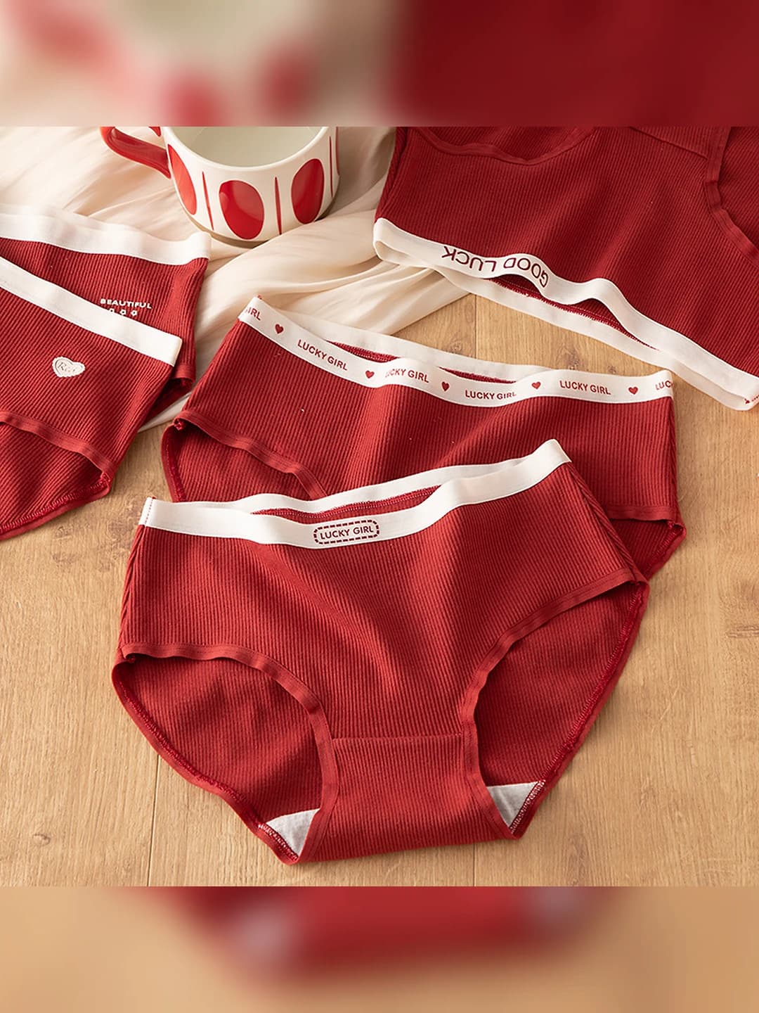 Women's pure cotton briefs, Class A, antibacterial, mid-waist, solid colour, all-season