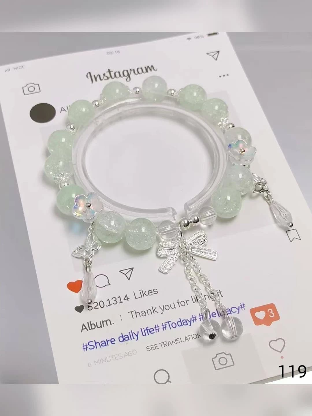 Tassel crystal butterfly green