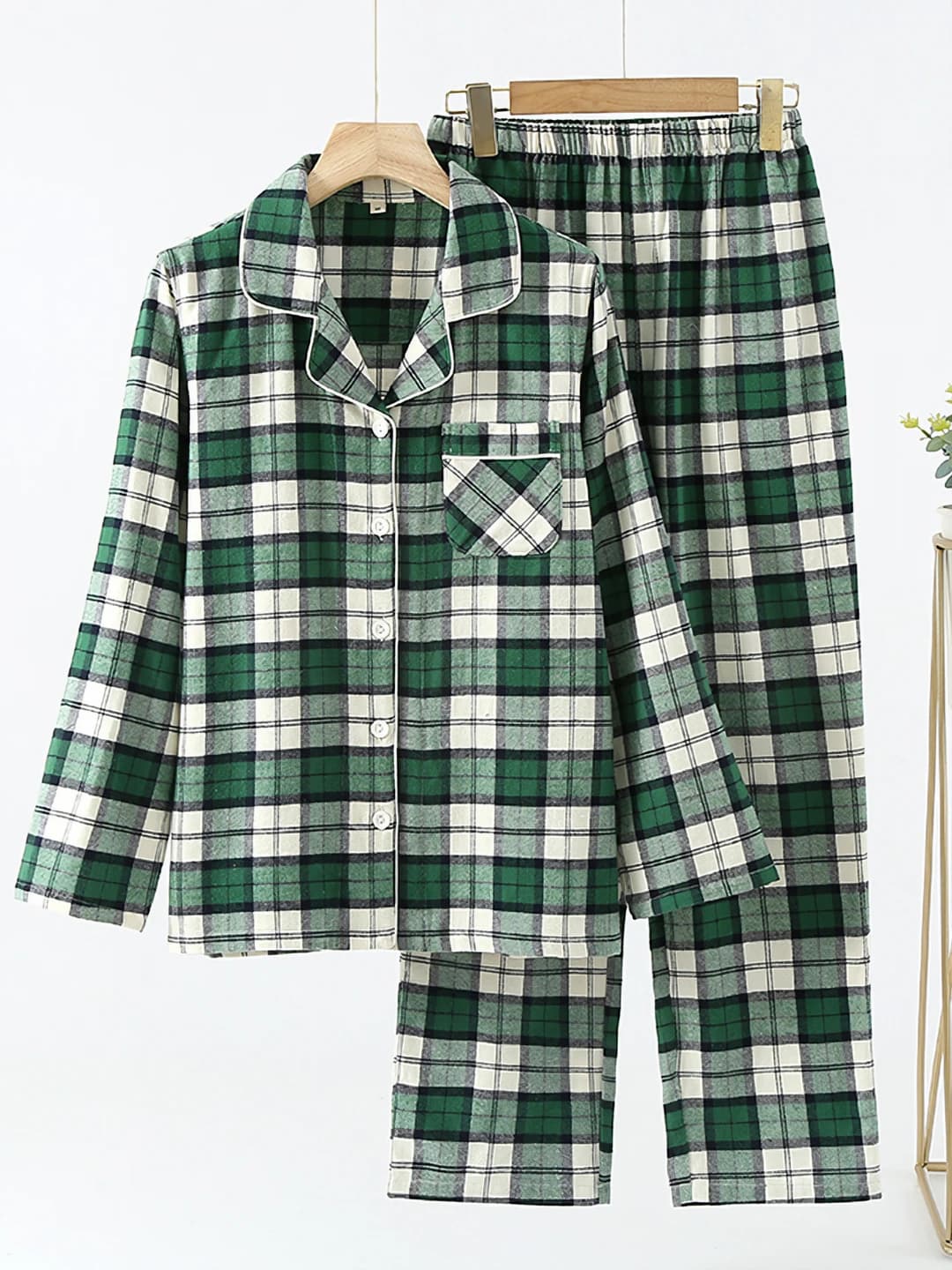 Green-white plaid (Women)