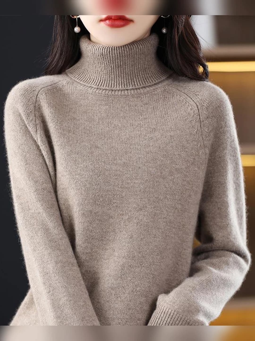 Women's 2026 autumn-winter Korean style loose fit long sleeve lapel collar knit sweater