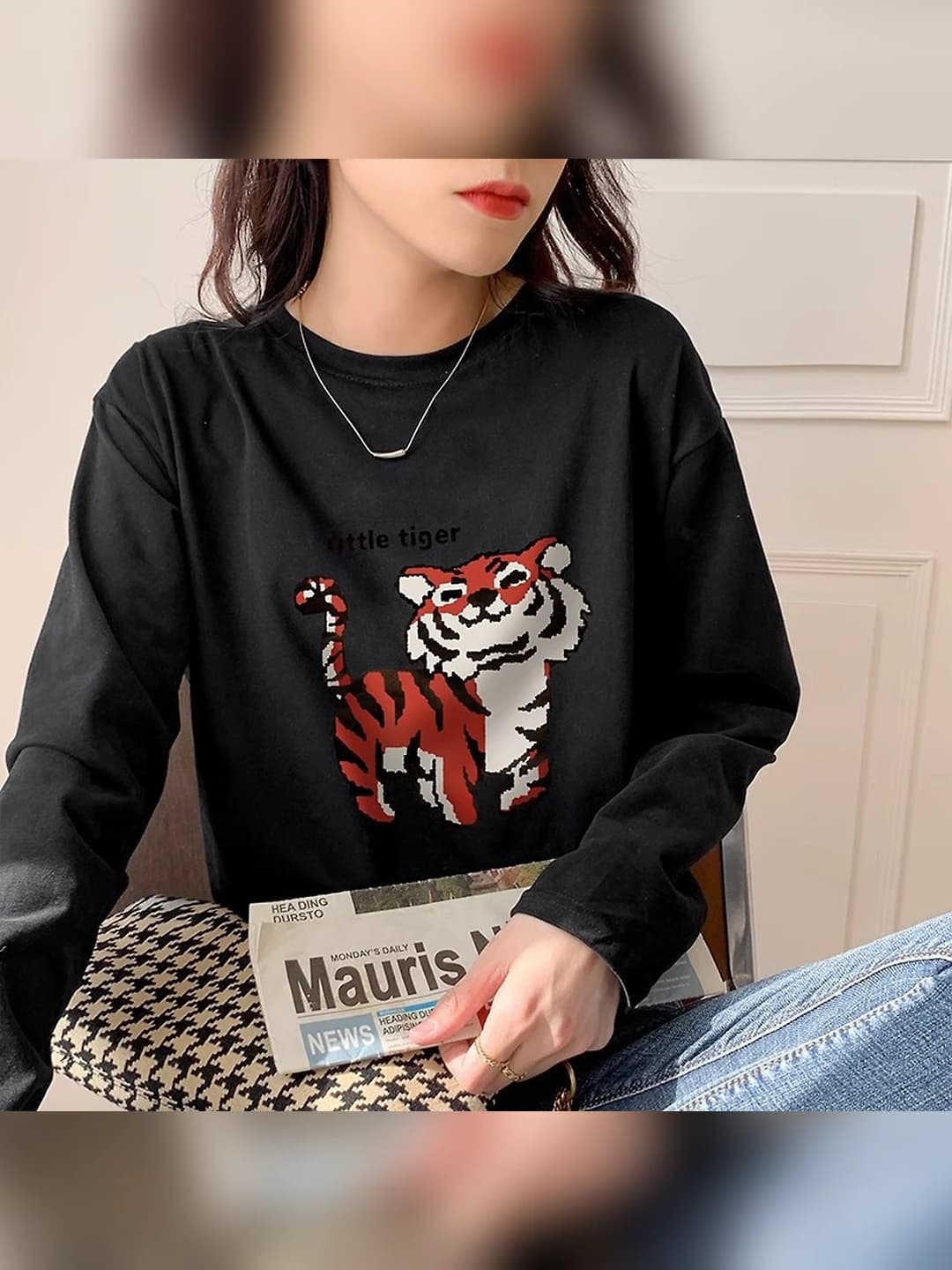 Uittle tiger long-sleeve black