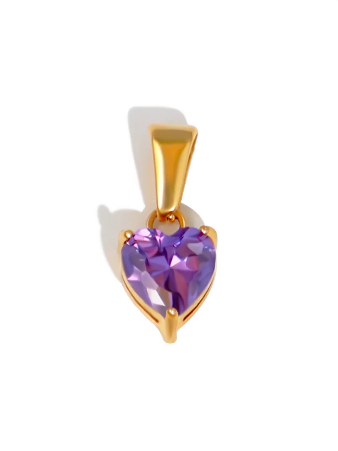 Сердце, фиолетовый бриллиант, золото