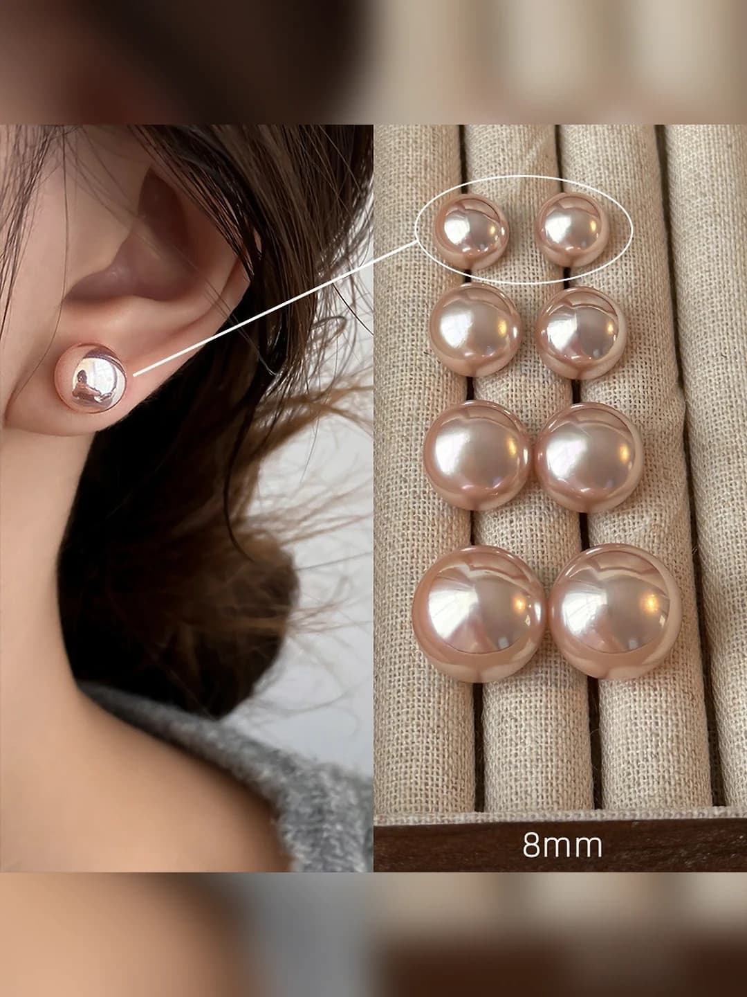 8mm sakura pink pearl