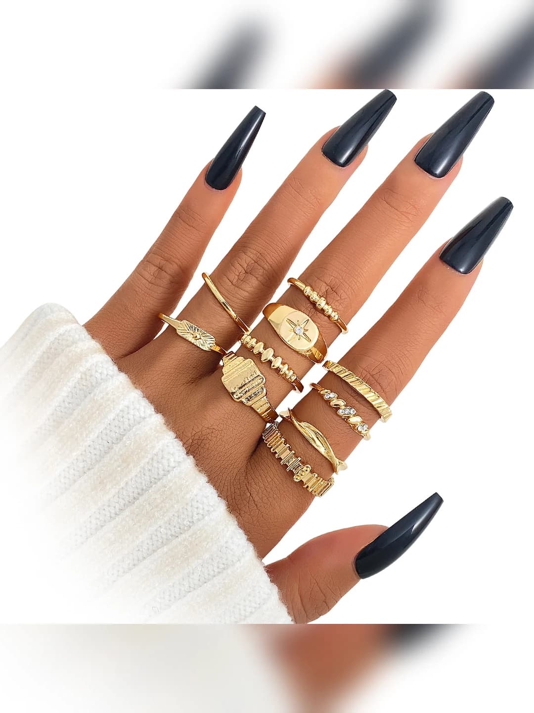 Women's alloy ring set, geometric shape, plated, design element: circle, style: fashion OL