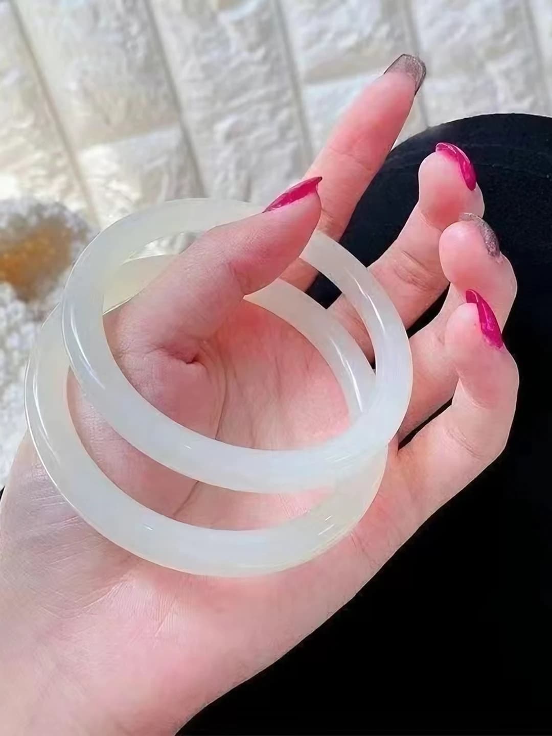 Широкий браслет, зелёно-белый, 58mm