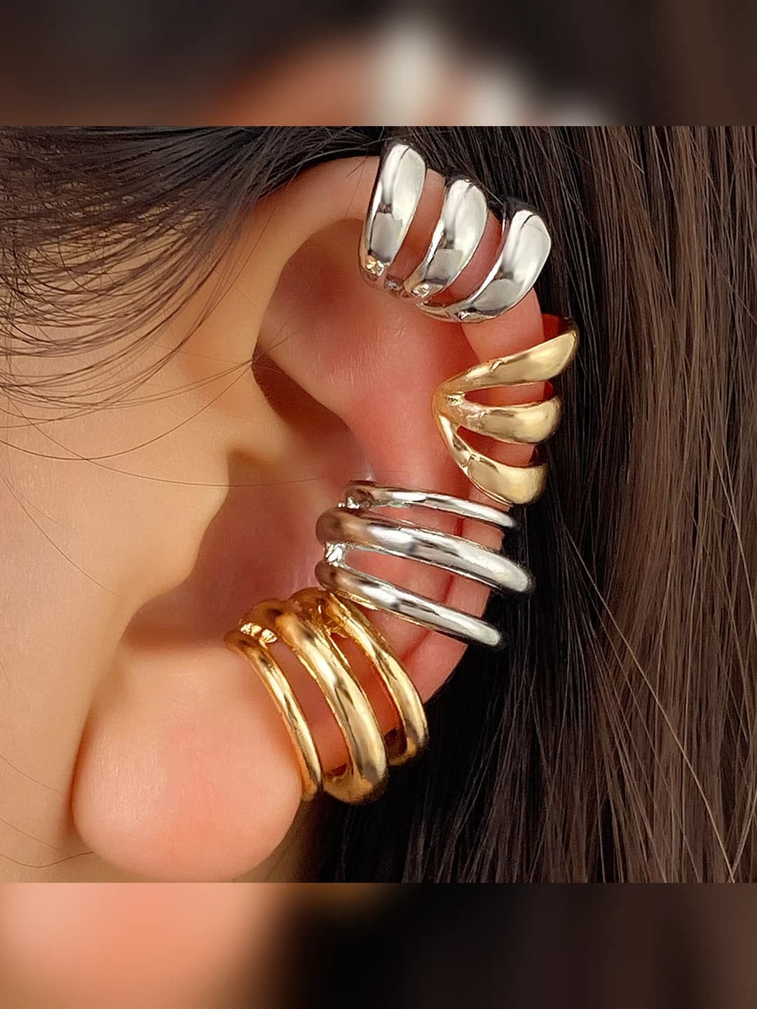 Women's metal U-shaped ear clips