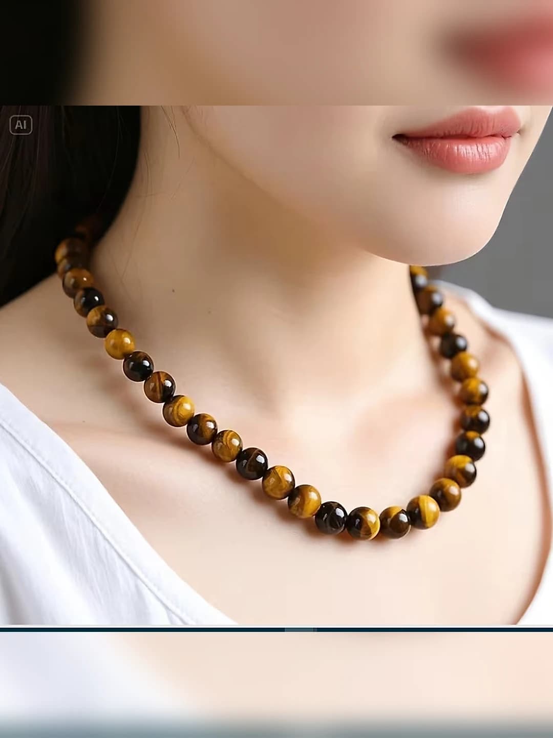 Tiger's eye beads 8mm, ~60cm