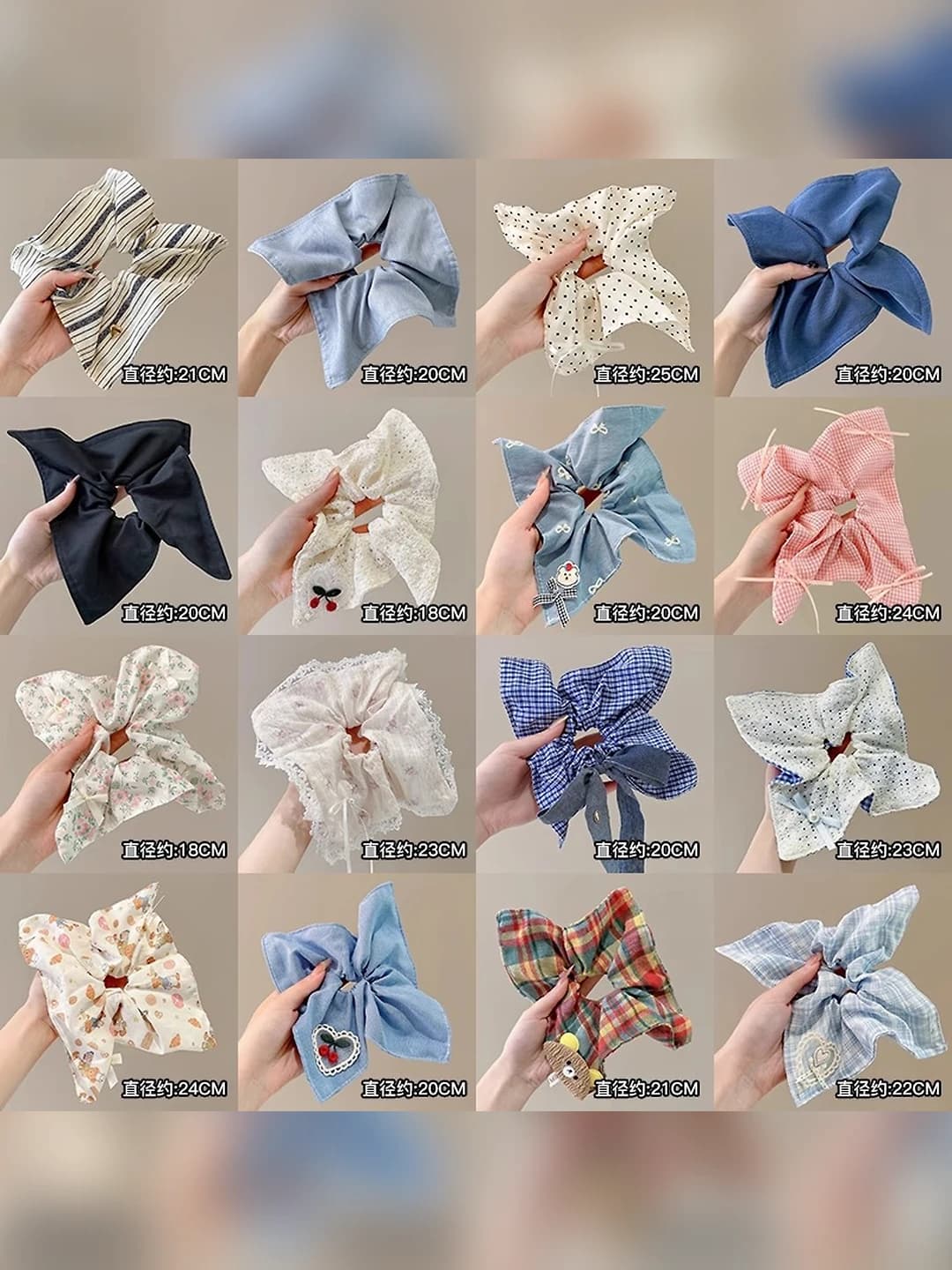Women's Korean style large elastic lace hair scrunchie