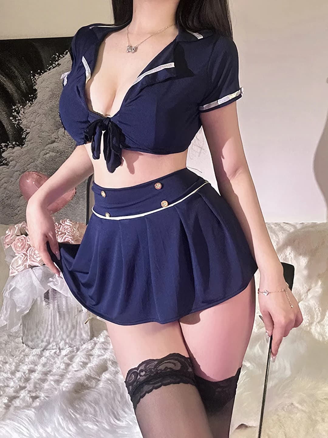 Women's erotic role-play lingerie set (sailor uniform)
