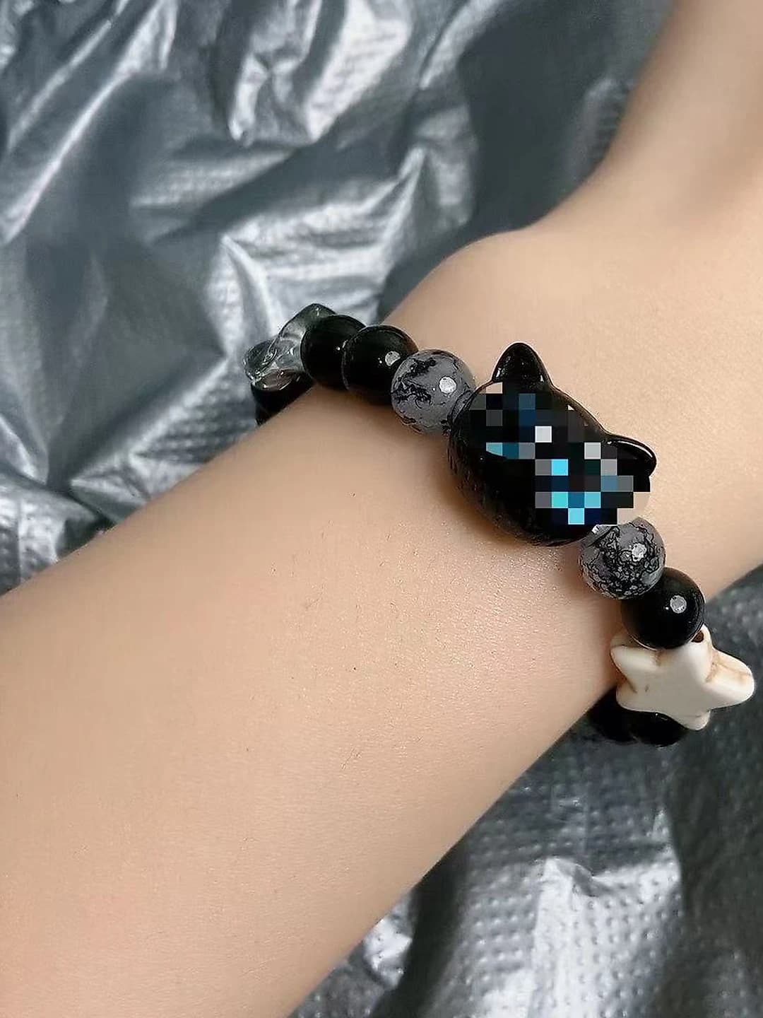 Blue eye cat head bracelet