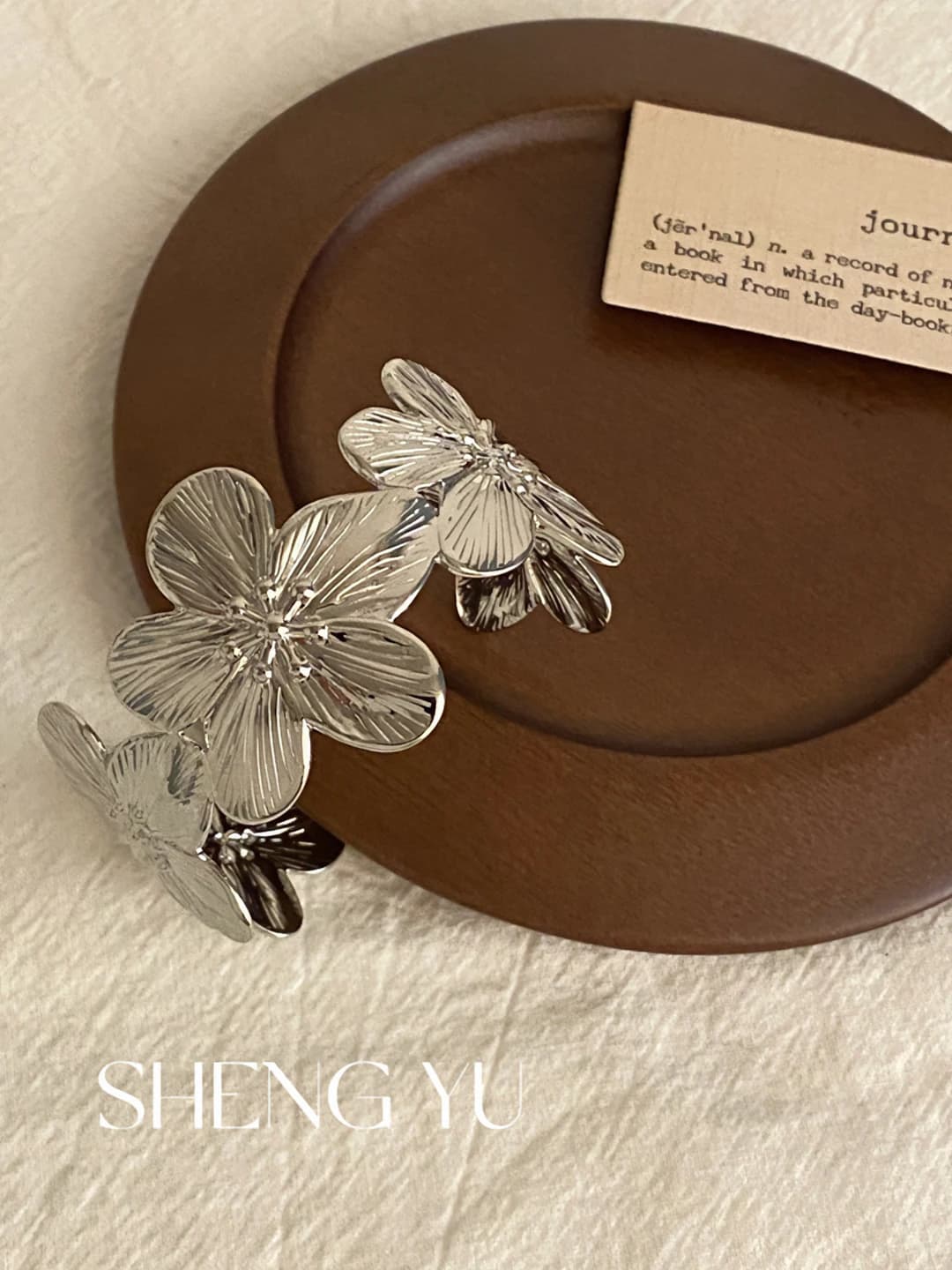 Silver floral bracelet
