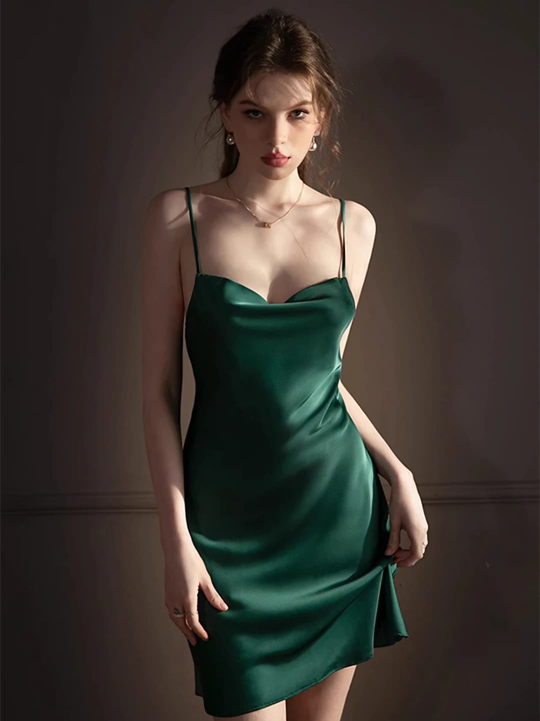 Silk nightgown - Dark green