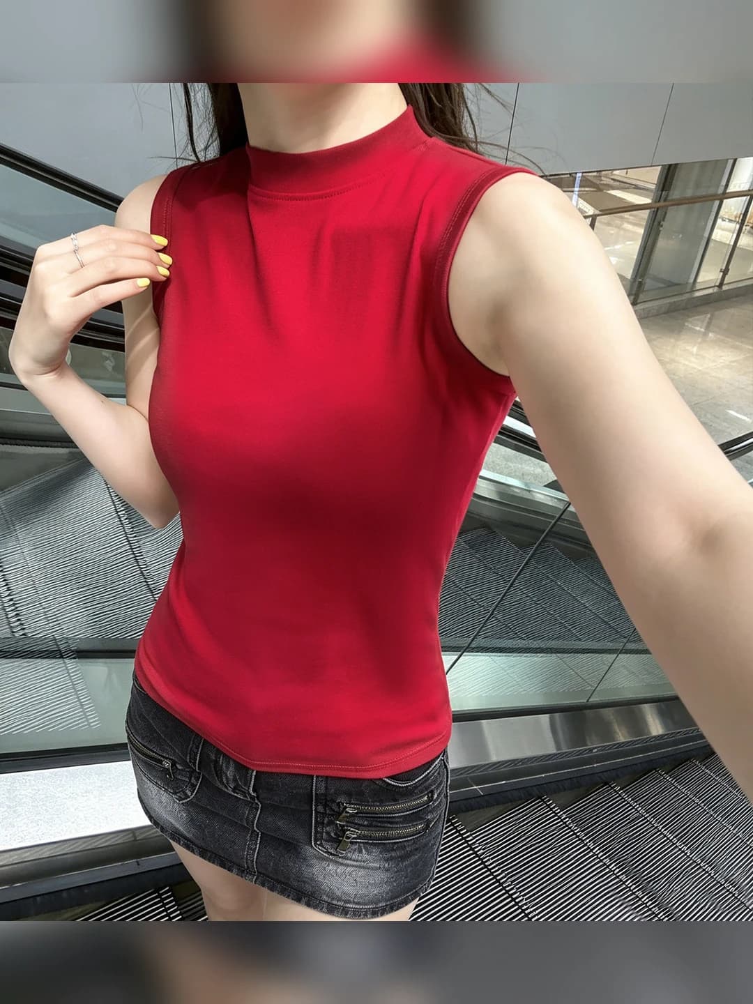 Wine red, 1 pc, sleeveless, cotton